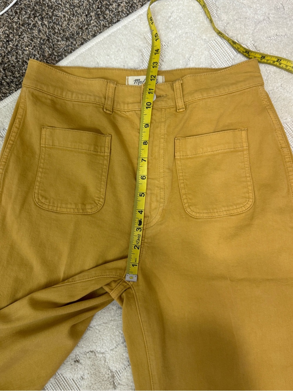 Madewell Emmett cropped mustard wide leg pants, size 27 - Picture 4 of 10